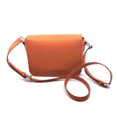 Miu Miu Bandoliera Orange Leather Cross Body Handbag w Silver Hardware 5BH638