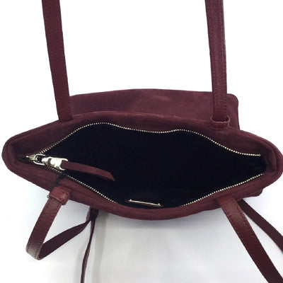 Miu Miu Camoscio Maroon Suede Shoulder Hand Shopping Bag 5BG011