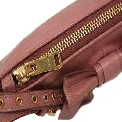 Miu Miu Classic Vitello Light Pink Leather Bow Wristlet Bag Small 5N1681