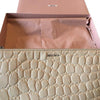 Miu Miu Classic Women's Beige Patent Leather Alligator Large Clutch Bag 5BF029