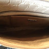 Miu Miu Classic Women's Beige Patent Leather Alligator Large Clutch Bag 5BF029