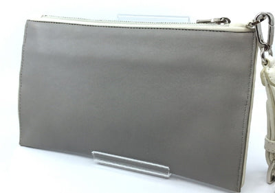 Miu Miu Contenitori Piatto Maniglia Gray and White Glittered Pouch Clutch Wristlet 5NH002