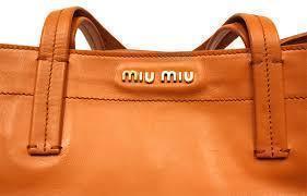 Miu Miu Orange Lambskin Leather Vitello Daino Shopping Tote RR1934