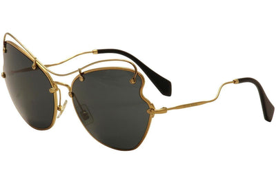 Miu Miu Prada Women's Classic Black/Gold Luxury Sunglasses SMU56R