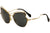 Miu Miu Prada Women's Classic Black/Gold Luxury Sunglasses SMU56R