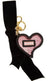 Miu Miu Trick in Pelle Rosa Pink Sequined Heart Key Ring 5TL214