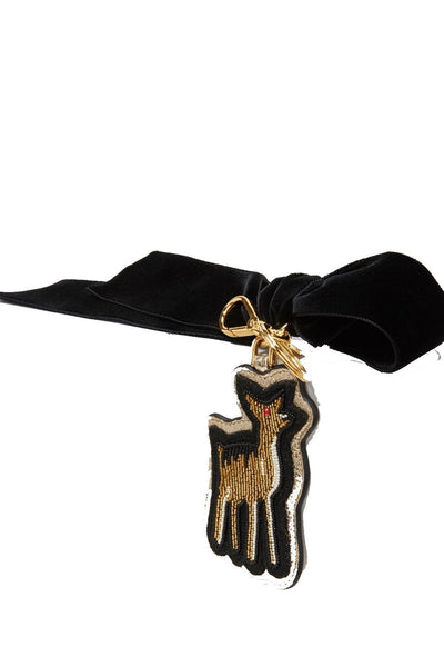 Miu Miu Trick in Pelle Trick Blason Beaded Deer Key Chain Charm Key Ring 5TL215