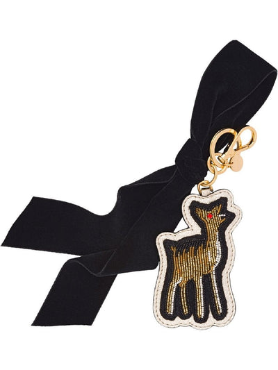 Miu Miu Trick in Pelle Trick Blason Beaded Deer Key Chain Charm Key Ring 5TL215