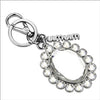 Miu Miu Trick Metallo Oval Crystal Clear Plex Charm Key Chain Key Ring 5TM092