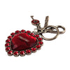 Miu Miu Trick Metallo Rubino Red Heart Crystal Plex Charm Keyring 5TM093