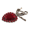 Miu Miu Trick Metallo Rubino Red Heart Crystal Plex Charm Keyring 5TM093