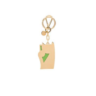 Miu Miu Trick Metallo Verde Green Cat Keychain Charm 5TM069