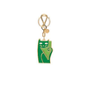 Miu Miu Trick Metallo Verde Green Cat Keychain Charm 5TM069