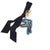 Miu Miu Trick Plex Blason Keyring Leather Beaded Blue Bird Black Velvet Bow 5TL217