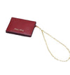 Mui Mui Fuoco Red Leather Credit Card Holder Wallet with Madras Chain 5MC320