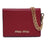 Mui Mui Fuoco Red Leather Credit Card Holder Wallet with Madras Chain 5MC320