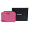 Prada 1MM268 2EZZ Fuxia Pink Saffiano Leather Zip Around Coin Purse Wallet