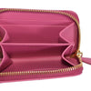 Prada 1MM268 2EZZ Fuxia Pink Saffiano Leather Zip Around Coin Purse Wallet