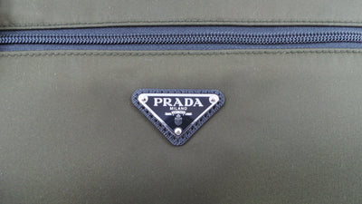 Prada Bandoliera Mimetico Green Tessuto Nylon Saffian Leather Trim Crossbody Bag 2VH563