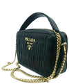 Prada Bandoliera Nero Black Nappa Gaufre'1 Quilted Leather Handbag 1BH112