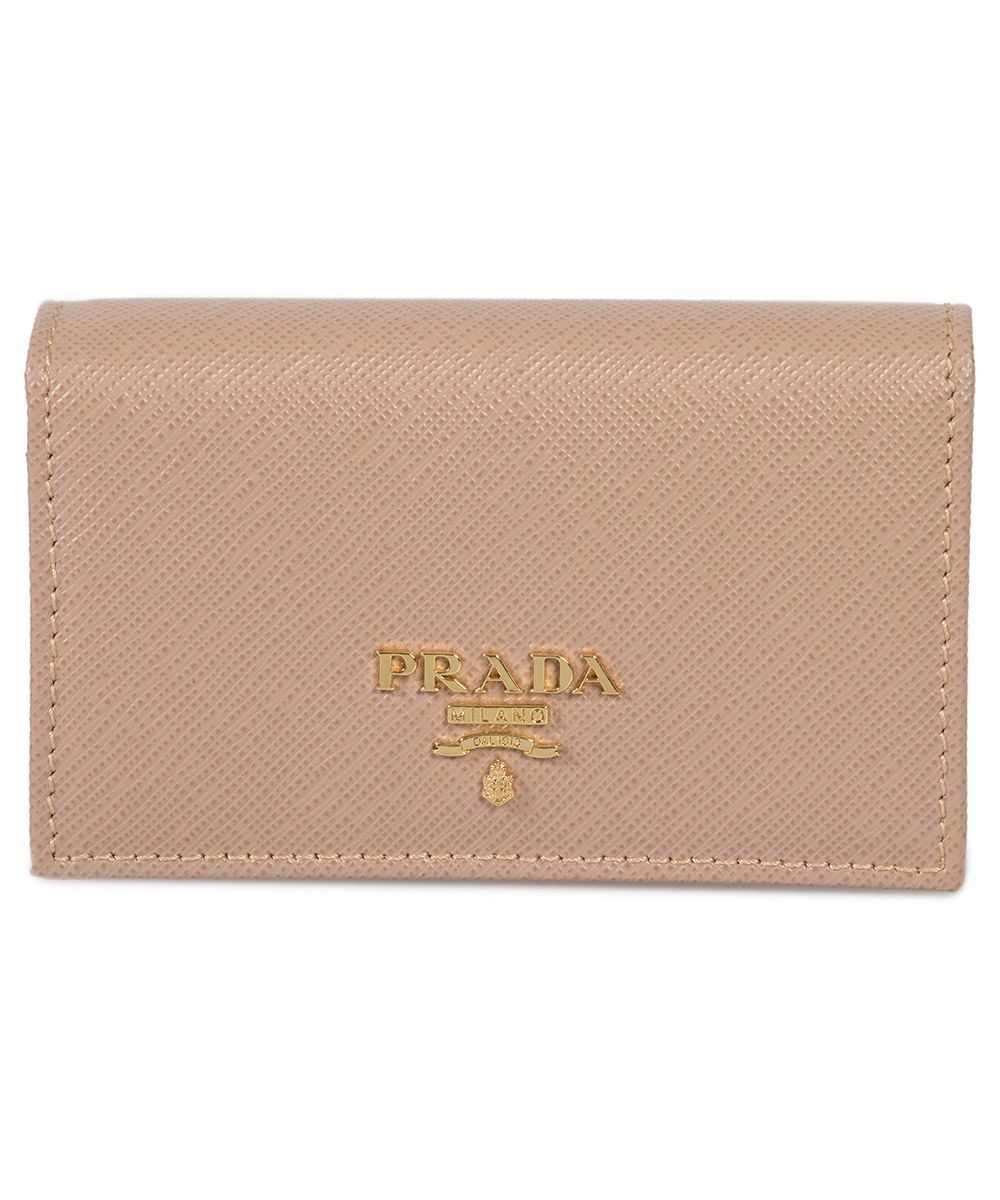 Prada Beige Saffiano Leather Credit Card Holder 1MC122