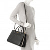 Prada Bibliotheque Tote Saffiano City Leather Black and White Handbag 1BA049