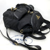 Prada Black Nero Vela Tessuto Nylon Soft Calf Leather Adjustable Backpack 1BZ677