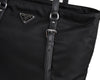 Prada Black Tessuto Nylon Soft Calf Leather Trim Shopping Tote Handbag 1BG228