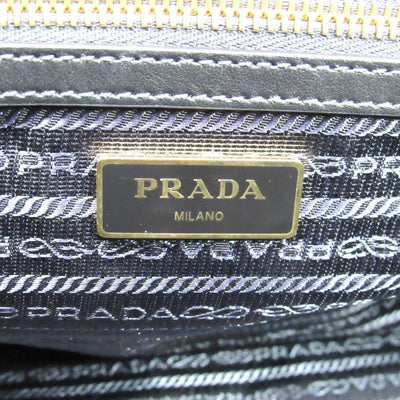 Prada Black Tesutto Nylon w Calf Leather Trim Shopping Tote Handbag 1BG158