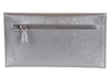 Prada Busta Con Pattina Cromo Silver Vitello Move Leather Envelope Wallet 1MF175