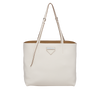 Prada Calfskin Leather Tote Vitello Daino Talco White Shopping Tote Bag 1BG205