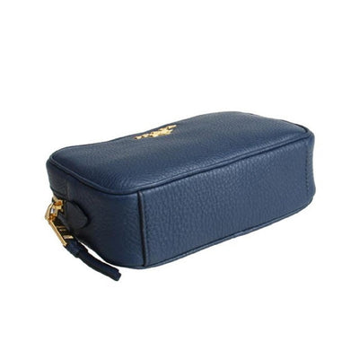 Prada Contenitore Baltico Blue Vitello Daino Leather Vanity Case 1ND007