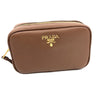 Prada Contenitore Nicciolo Brown Vitello Daino Leather Vanity Case 1ND007