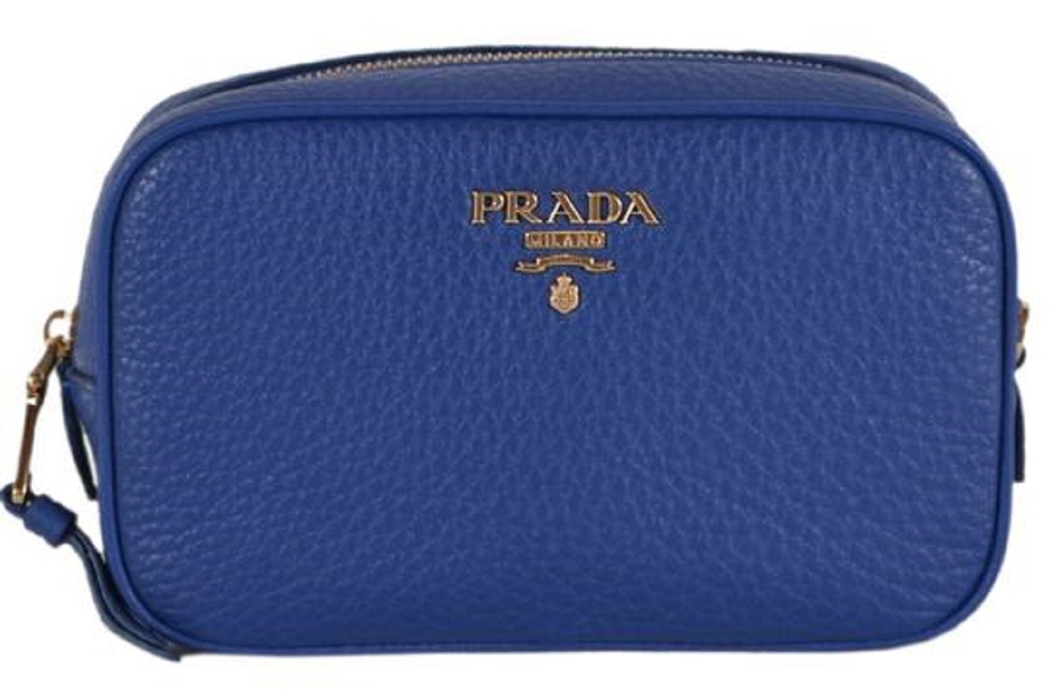 Prada Contenitore Royal Blue Vitello Daino Leather Vanity Case 1ND007