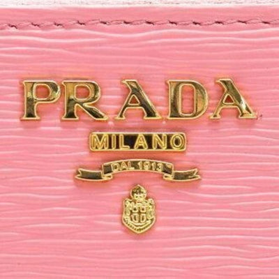 Prada Geranio Pink Leather Saffiano Vitello Move Gold Hardware Zip Wallet 1ML506