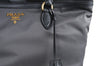 Prada Gray Tessuto Nylon w Calf Leather Trim Shopping Tote Bag 1BG158