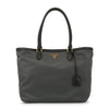 Prada Gray Tessuto Nylon w Calf Leather Trim Shopping Tote Bag 1BG158