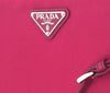 Prada Ibisco Pink Tessuto Nylon Logo Cosmetic Case Clutch Wristlet Bag 1NH545