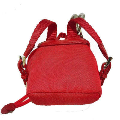 Prada Key Chain Red Nylon Iconic Prada Backpack Coin Purse Bag Charm 1TT010