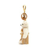 Prada Leia White Jeweled Hula Skirt Teddy Bear Key-chain Bag Charm 1TO034