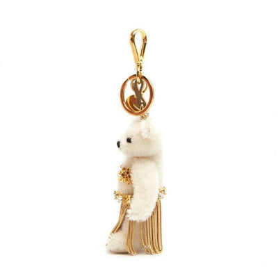 Prada Leia White Jeweled Hula Skirt Teddy Bear Key-chain Bag Charm 1TO034