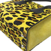 Prada Leopard Pattern Neon Yellow Suede and Pony Hair Cross body Bag 1BA025