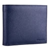 Prada Men's Bi Fold Orizzontale Saffiano Cuir Leather Baltico Navy Blue Wallet 2MO513