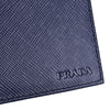 Prada Men's Bi Fold Orizzontale Saffiano Cuir Leather Baltico Navy Blue Wallet 2MO513