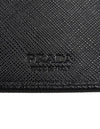 Prada Men's Black Vitello Micro Grain Passport Credit Card Vertical Wallet 2MV412