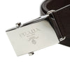 Prada Men's Logo Engraved Plaque Saffiano Leather Belt Black Nero 36 90 2CM009