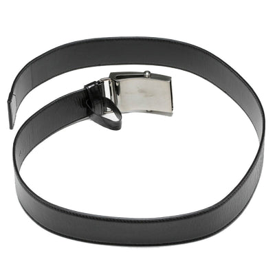 Prada Men's Logo Engraved Plaque Saffiano Leather Belt Black Nero 36 90 2CM009