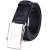 Prada Men's Logo Engraved Plaque Saffiano Leather Belt Black Nero 40 100 2CM009