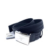 Prada Men's Logo Engraved Plaque Saffiano Leather Belt Blue 100/40 2CM009