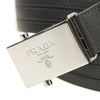 Prada Men's Logo Engraved Plaque Saffiano Leather Belt Grey Antracite 38/95 2CM009